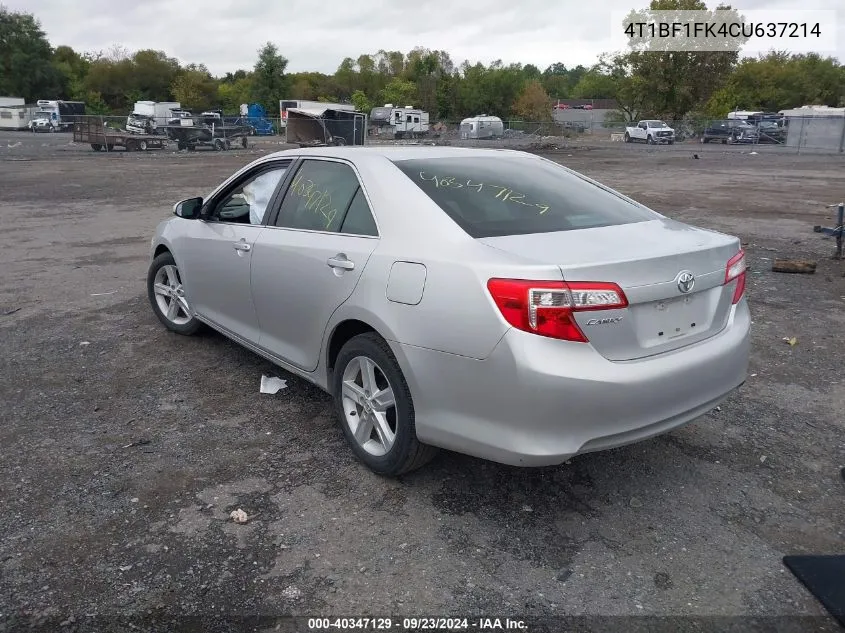 4T1BF1FK4CU637214 2012 Toyota Camry Le