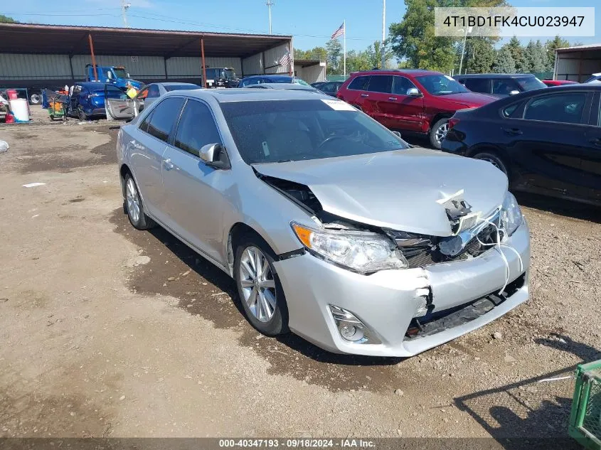 2012 Toyota Camry Hybrid Xle VIN: 4T1BD1FK4CU023947 Lot: 40347193