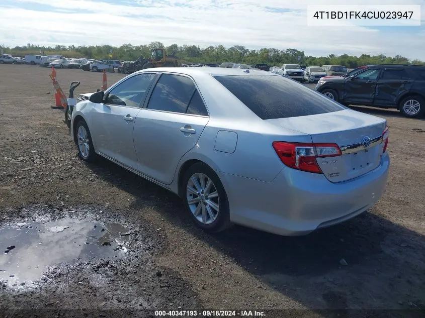 2012 Toyota Camry Hybrid Xle VIN: 4T1BD1FK4CU023947 Lot: 40347193