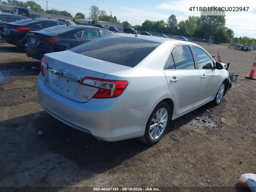 2012 Toyota Camry Hybrid Xle VIN: 4T1BD1FK4CU023947 Lot: 40347193