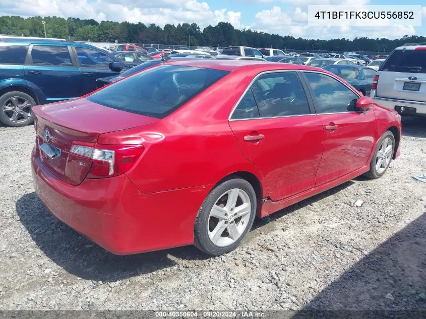 2012 Toyota Camry Se VIN: 4T1BF1FK3CU556852 Lot: 40350604