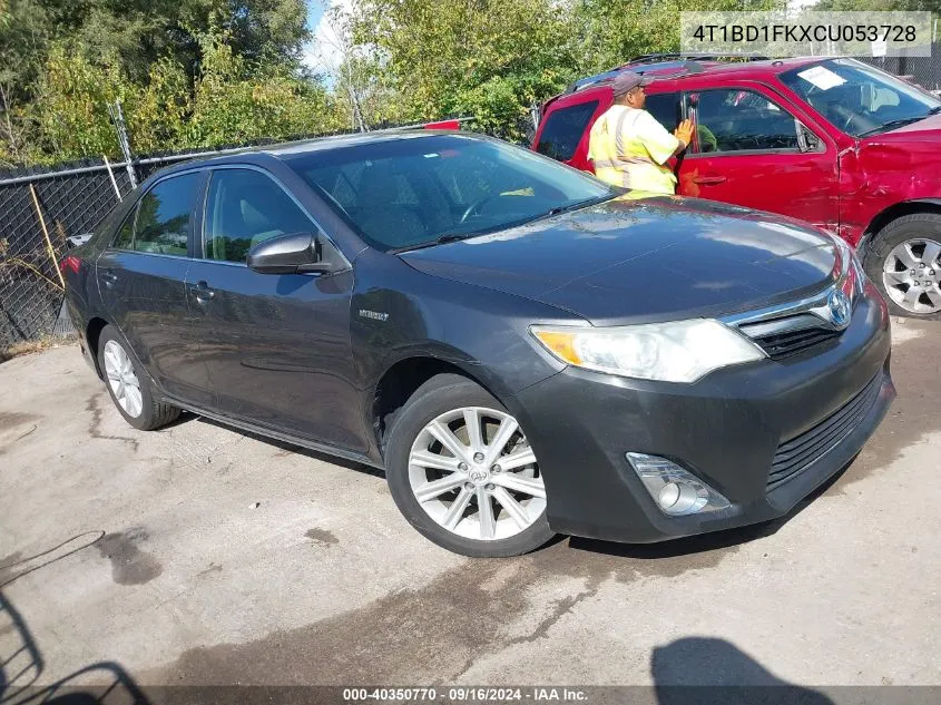 2012 Toyota Camry Hybrid Xle VIN: 4T1BD1FKXCU053728 Lot: 40350770