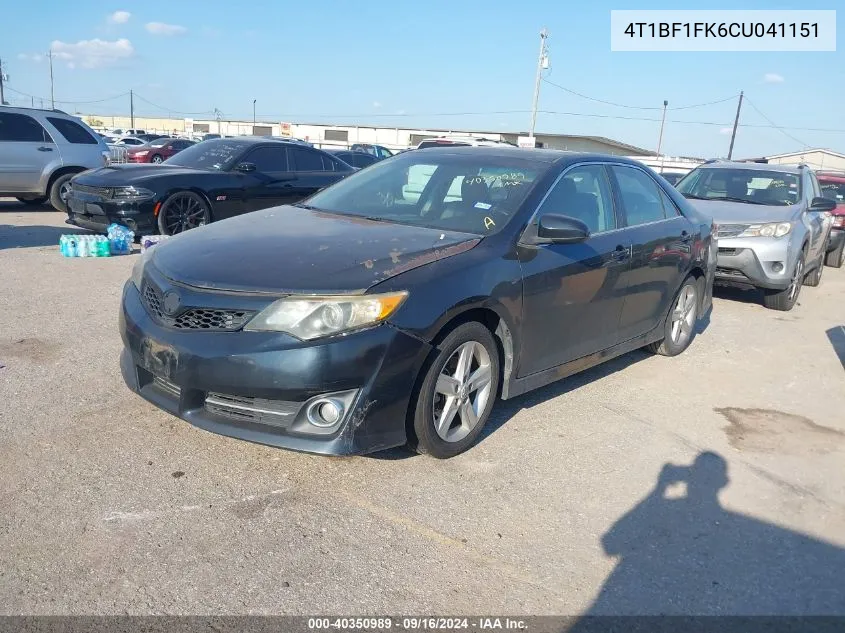 2012 Toyota Camry Se VIN: 4T1BF1FK6CU041151 Lot: 40350989