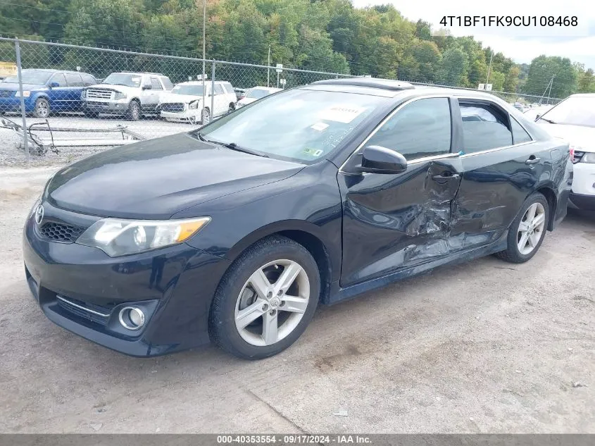 2012 Toyota Camry Se VIN: 4T1BF1FK9CU108468 Lot: 40353554