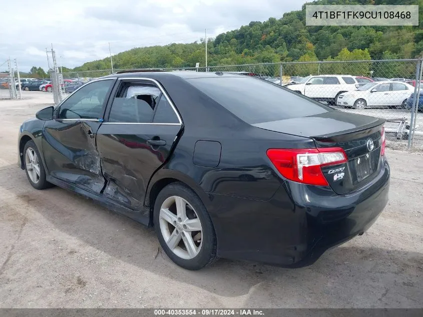 2012 Toyota Camry Se VIN: 4T1BF1FK9CU108468 Lot: 40353554