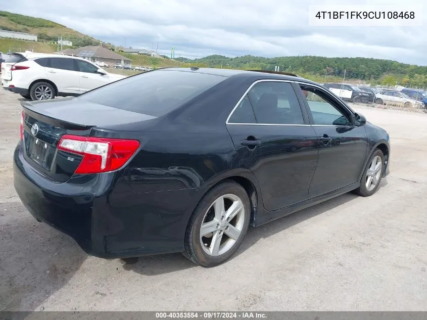 2012 Toyota Camry Se VIN: 4T1BF1FK9CU108468 Lot: 40353554