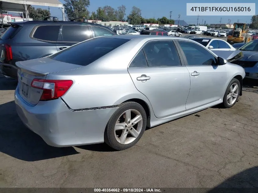 4T1BF1FK6CU165016 2012 Toyota Camry Se