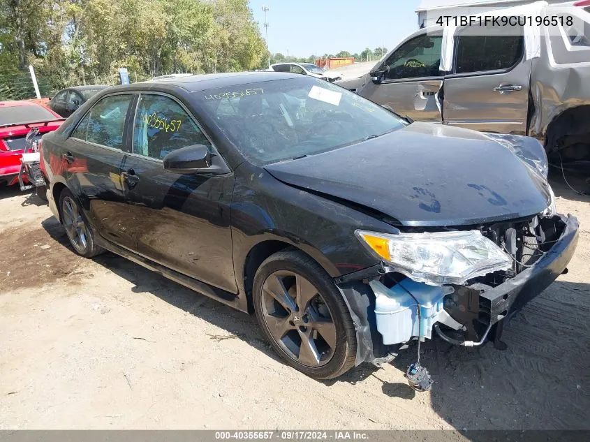 2012 Toyota Camry Se Limited Edition VIN: 4T1BF1FK9CU196518 Lot: 40355657