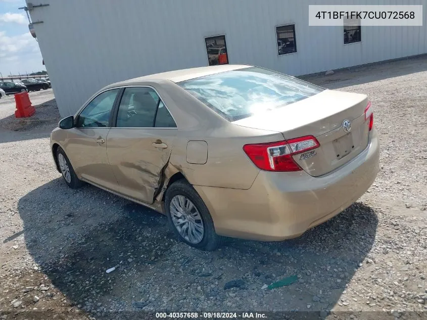 4T1BF1FK7CU072568 2012 Toyota Camry Le