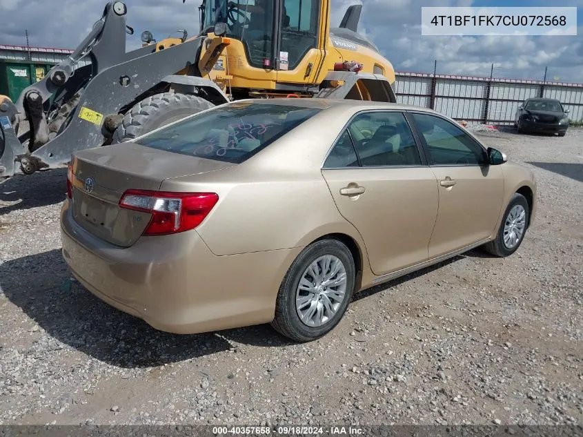 4T1BF1FK7CU072568 2012 Toyota Camry Le