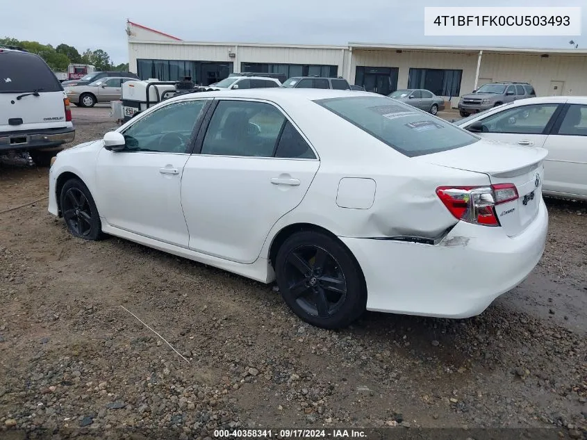 2012 Toyota Camry Se VIN: 4T1BF1FK0CU503493 Lot: 40358341