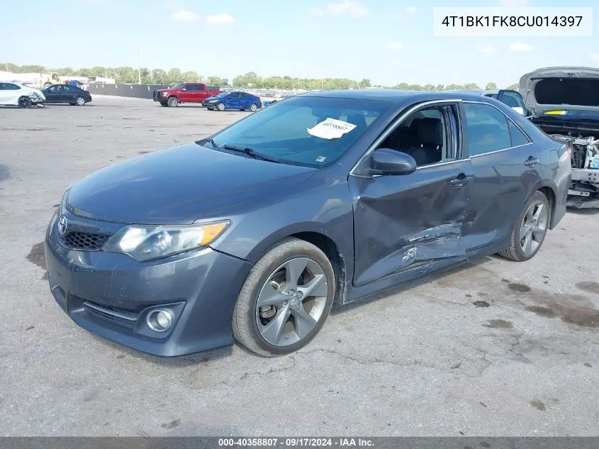 2012 Toyota Camry Se V6 VIN: 4T1BK1FK8CU014397 Lot: 40358807