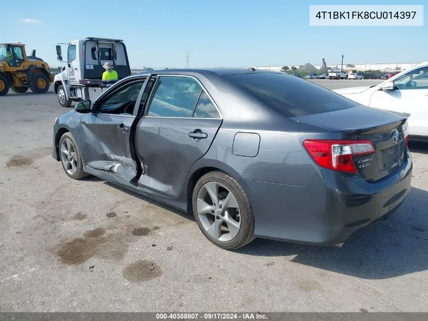 2012 Toyota Camry Se V6 VIN: 4T1BK1FK8CU014397 Lot: 40358807