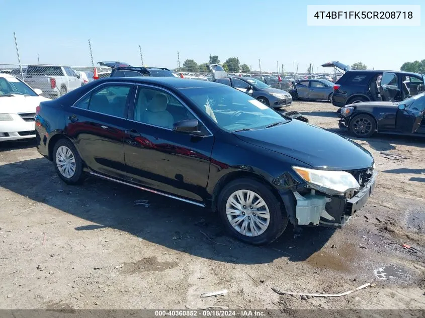 2012 Toyota Camry Le VIN: 4T4BF1FK5CR208718 Lot: 40360852