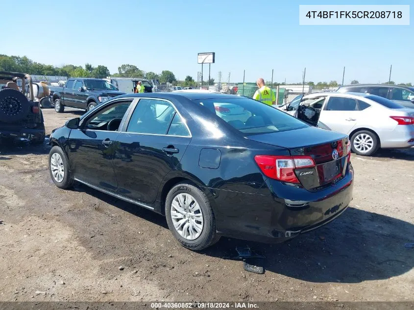 4T4BF1FK5CR208718 2012 Toyota Camry Le