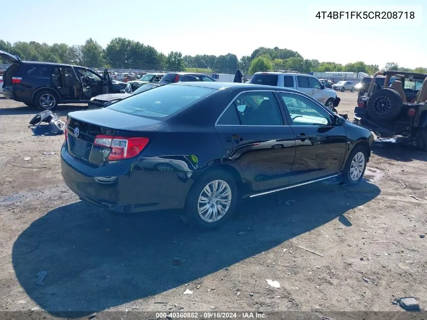 4T4BF1FK5CR208718 2012 Toyota Camry Le