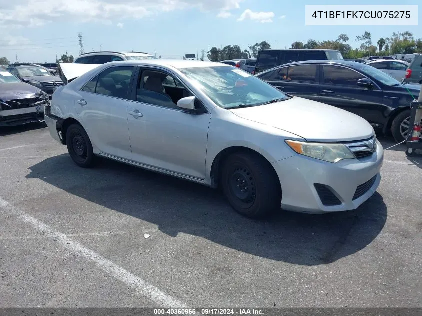 2012 Toyota Camry Le VIN: 4T1BF1FK7CU075275 Lot: 40360965