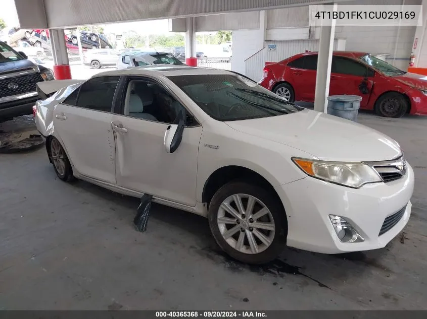 2012 Toyota Camry Hybrid Xle VIN: 4T1BD1FK1CU029169 Lot: 40365368