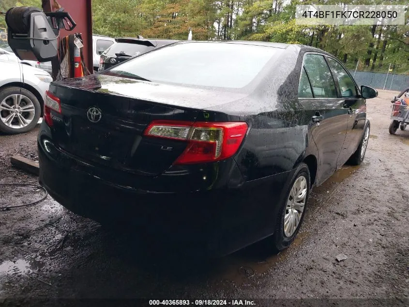 4T4BF1FK7CR228050 2012 Toyota Camry Le