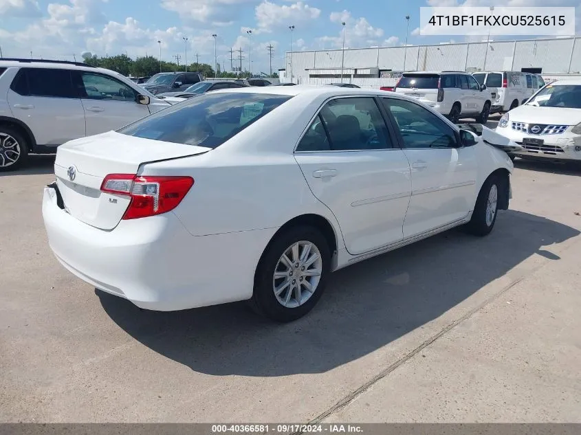 2012 Toyota Camry Le VIN: 4T1BF1FKXCU525615 Lot: 40366581