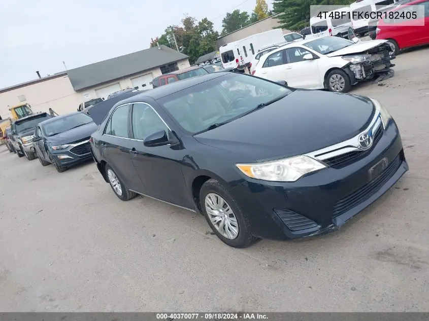 2012 Toyota Camry Le VIN: 4T4BF1FK6CR182405 Lot: 40370077