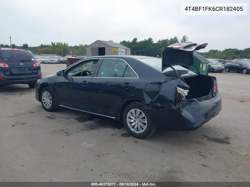 2012 Toyota Camry Le VIN: 4T4BF1FK6CR182405 Lot: 40370077