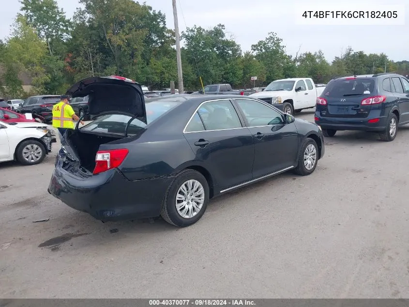 2012 Toyota Camry Le VIN: 4T4BF1FK6CR182405 Lot: 40370077