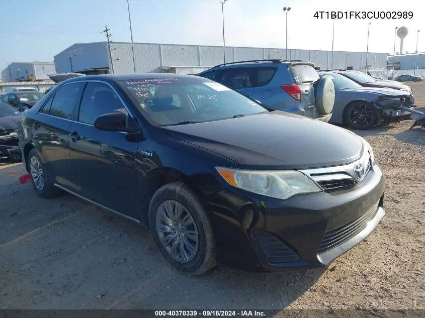 4T1BD1FK3CU002989 2012 Toyota Camry Hybrid Le