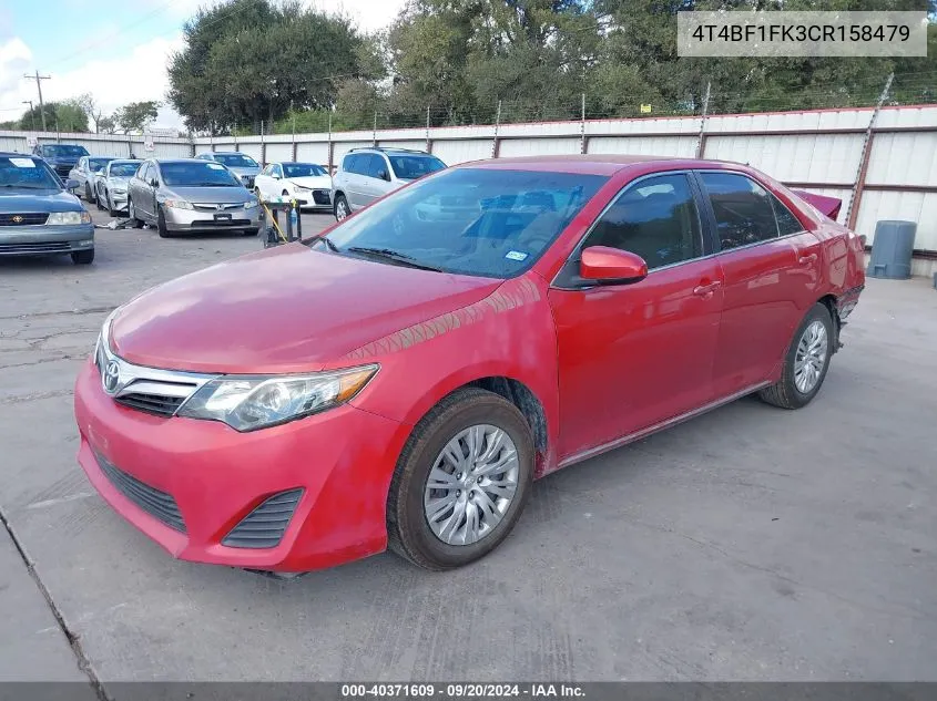 2012 Toyota Camry Le VIN: 4T4BF1FK3CR158479 Lot: 40371609