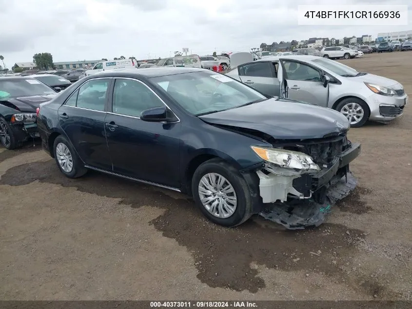 2012 Toyota Camry Le VIN: 4T4BF1FK1CR166936 Lot: 40373011