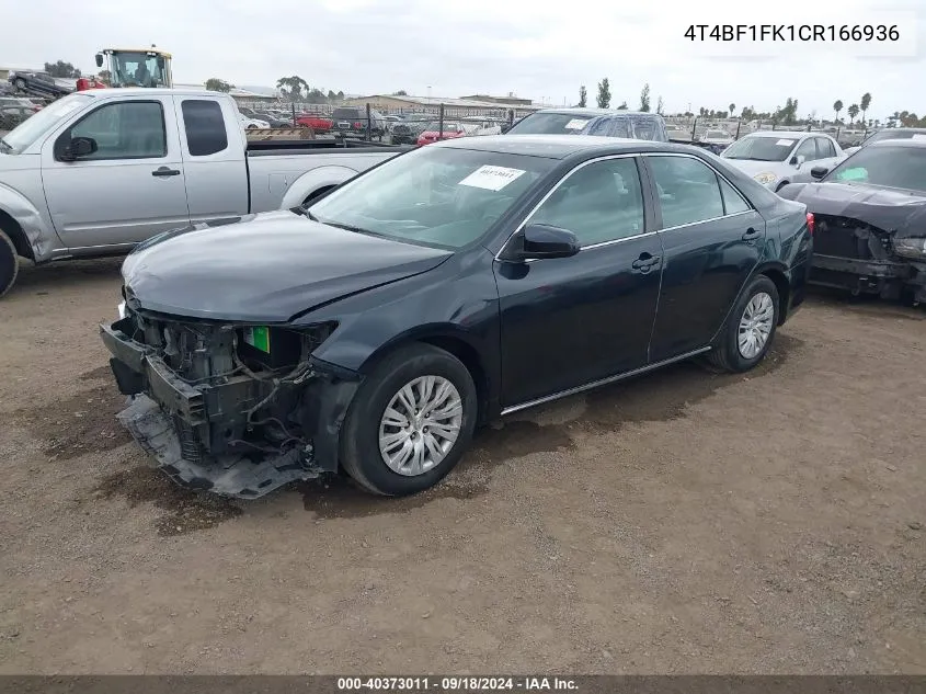 2012 Toyota Camry Le VIN: 4T4BF1FK1CR166936 Lot: 40373011