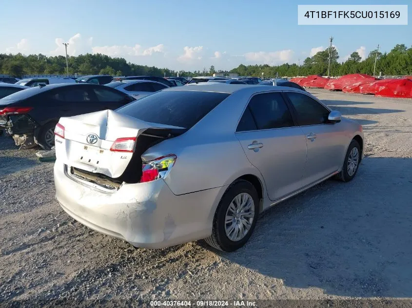 2012 Toyota Camry Se/Le/Xle VIN: 4T1BF1FK5CU015169 Lot: 40376404