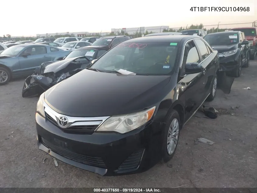 2012 Toyota Camry Le VIN: 4T1BF1FK9CU104968 Lot: 40377650