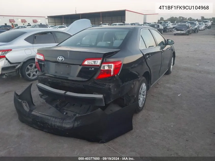 2012 Toyota Camry Le VIN: 4T1BF1FK9CU104968 Lot: 40377650