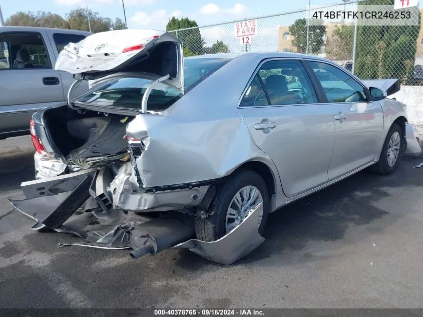 2012 Toyota Camry Le VIN: 4T4BF1FK1CR246253 Lot: 40378765