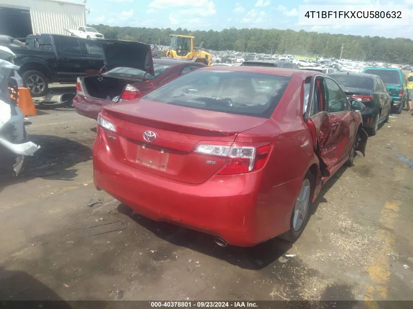 2012 Toyota Camry Se/Le/Xle VIN: 4T1BF1FKXCU580632 Lot: 40378801