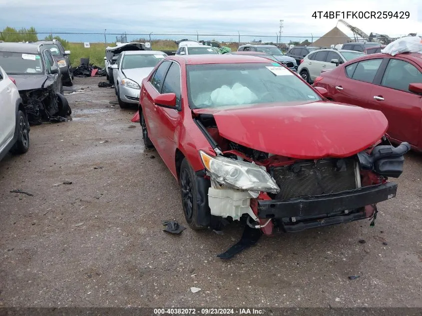 4T4BF1FK0CR259429 2012 Toyota Camry Se/Le/Xle