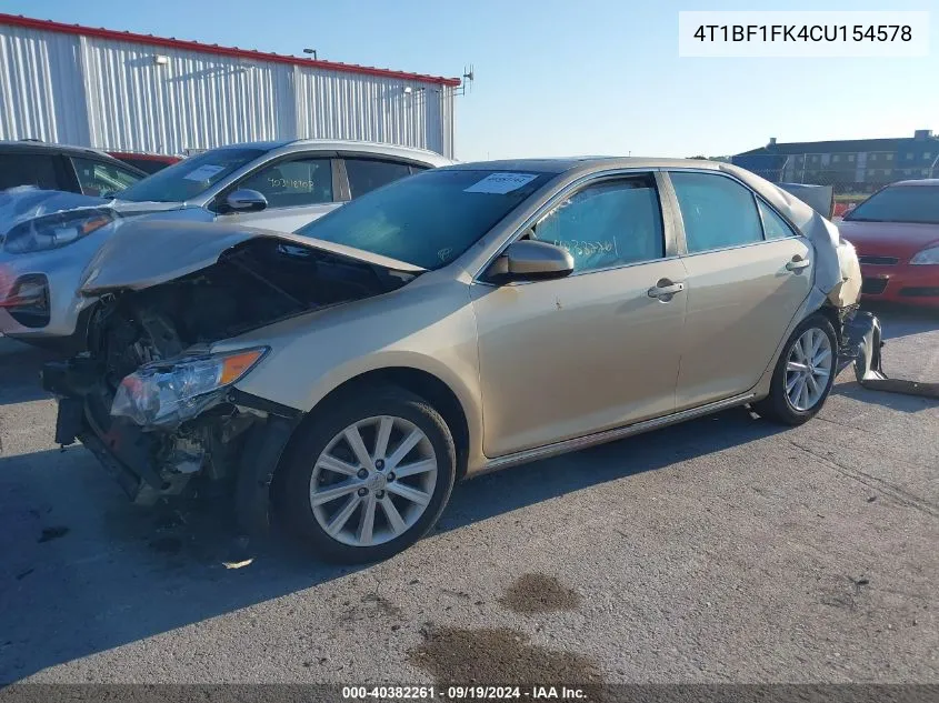 4T1BF1FK4CU154578 2012 Toyota Camry Xle