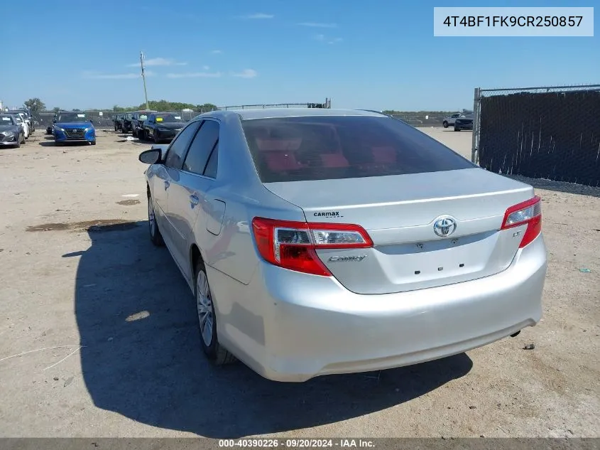 2012 Toyota Camry Le VIN: 4T4BF1FK9CR250857 Lot: 40390226