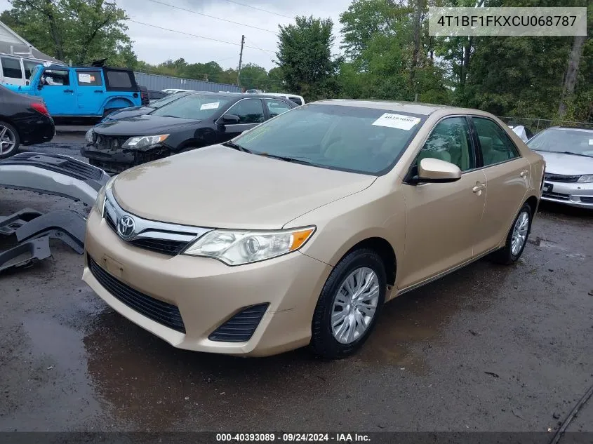 2012 Toyota Camry Le VIN: 4T1BF1FKXCU068787 Lot: 40393089