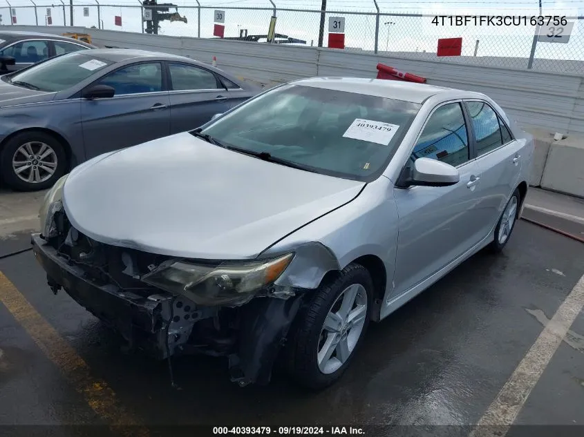 2012 Toyota Camry Se VIN: 4T1BF1FK3CU163756 Lot: 40393479