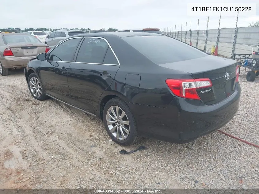 4T1BF1FK1CU150228 2012 Toyota Camry Se/Le/Xle