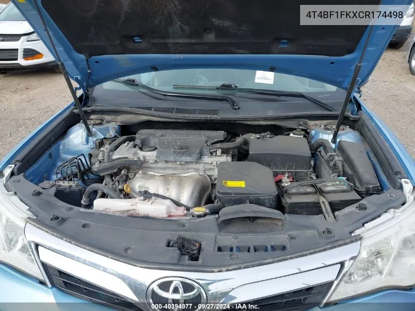 4T4BF1FKXCR174498 2012 Toyota Camry Le