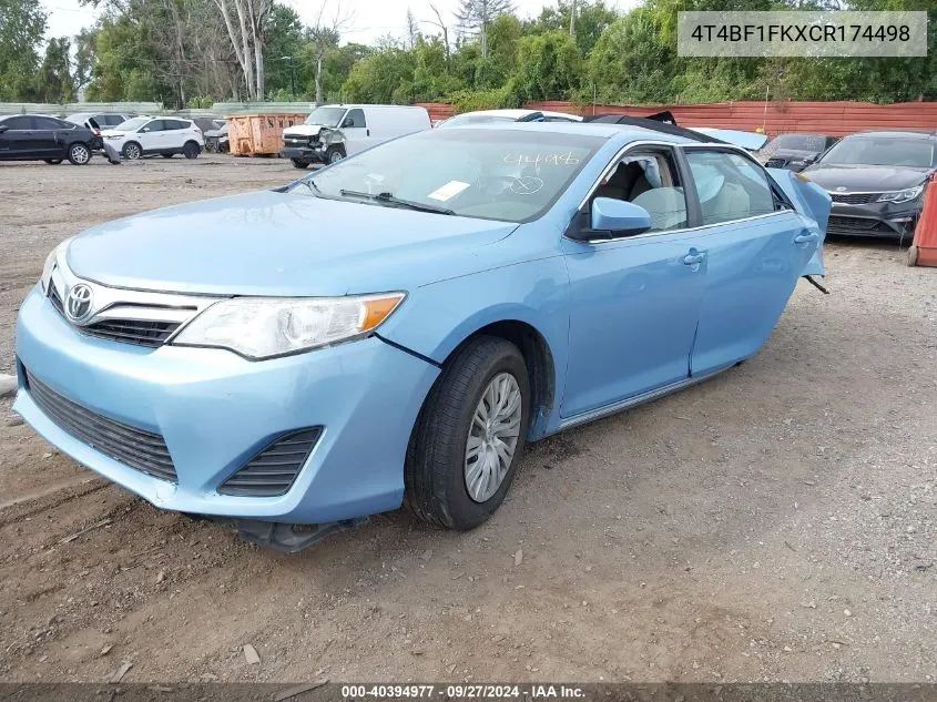 4T4BF1FKXCR174498 2012 Toyota Camry Le