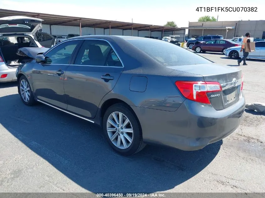 2012 Toyota Camry Xle VIN: 4T1BF1FK5CU070382 Lot: 40396450