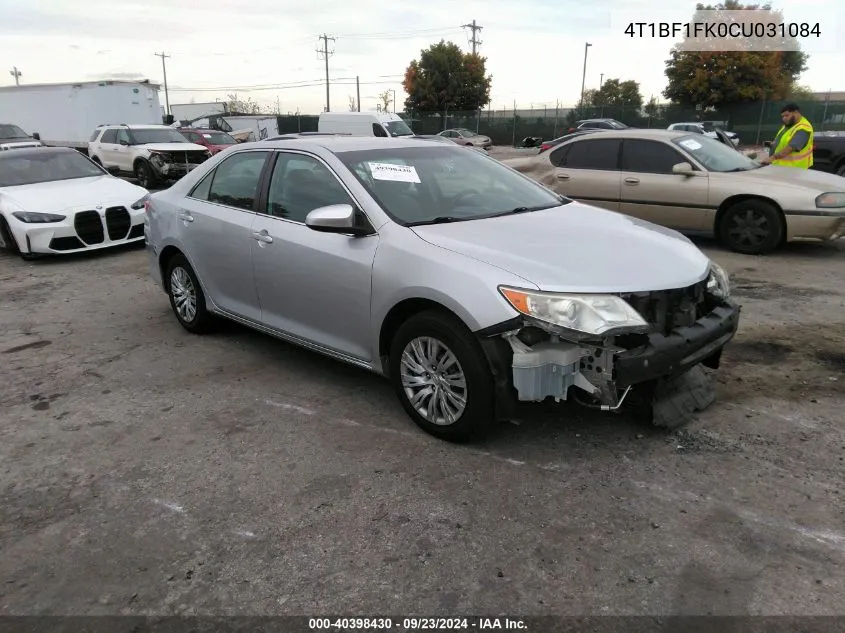 2012 Toyota Camry Le VIN: 4T1BF1FK0CU031084 Lot: 40398430