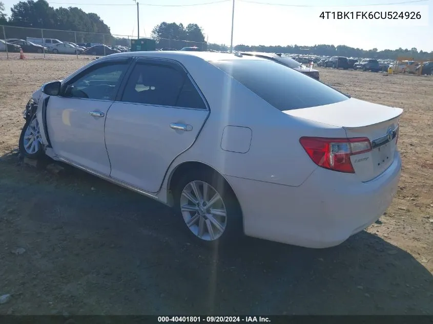 4T1BK1FK6CU524926 2012 Toyota Camry Xle V6