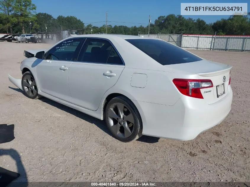 2012 Toyota Camry Se Limited Edition VIN: 4T1BF1FK5CU634791 Lot: 40401840