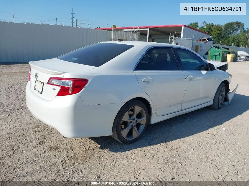 2012 Toyota Camry Se Limited Edition VIN: 4T1BF1FK5CU634791 Lot: 40401840