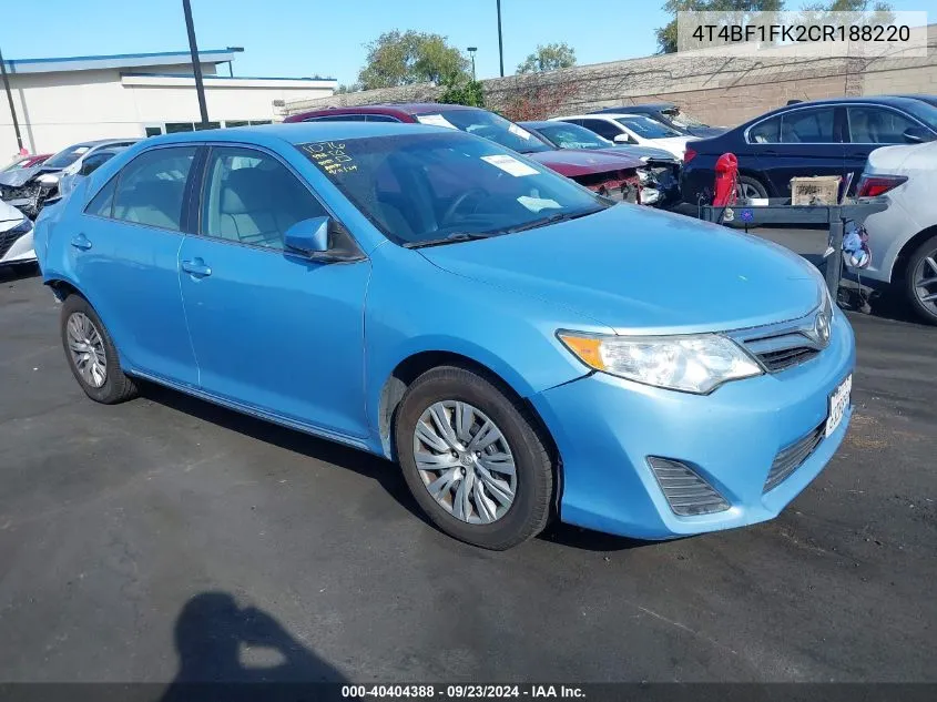 4T4BF1FK2CR188220 2012 Toyota Camry Le